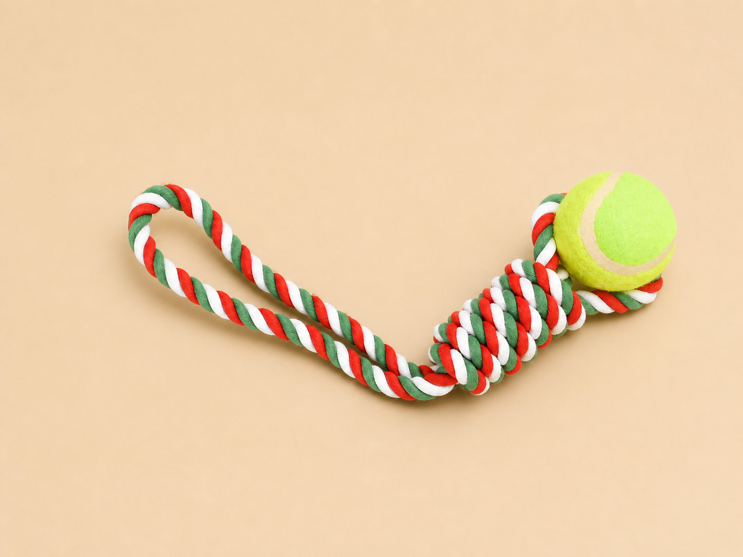 Balle avec corde à tirer pour chien