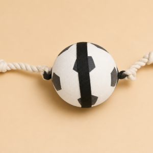 Ballon de foot avec corde pour chien