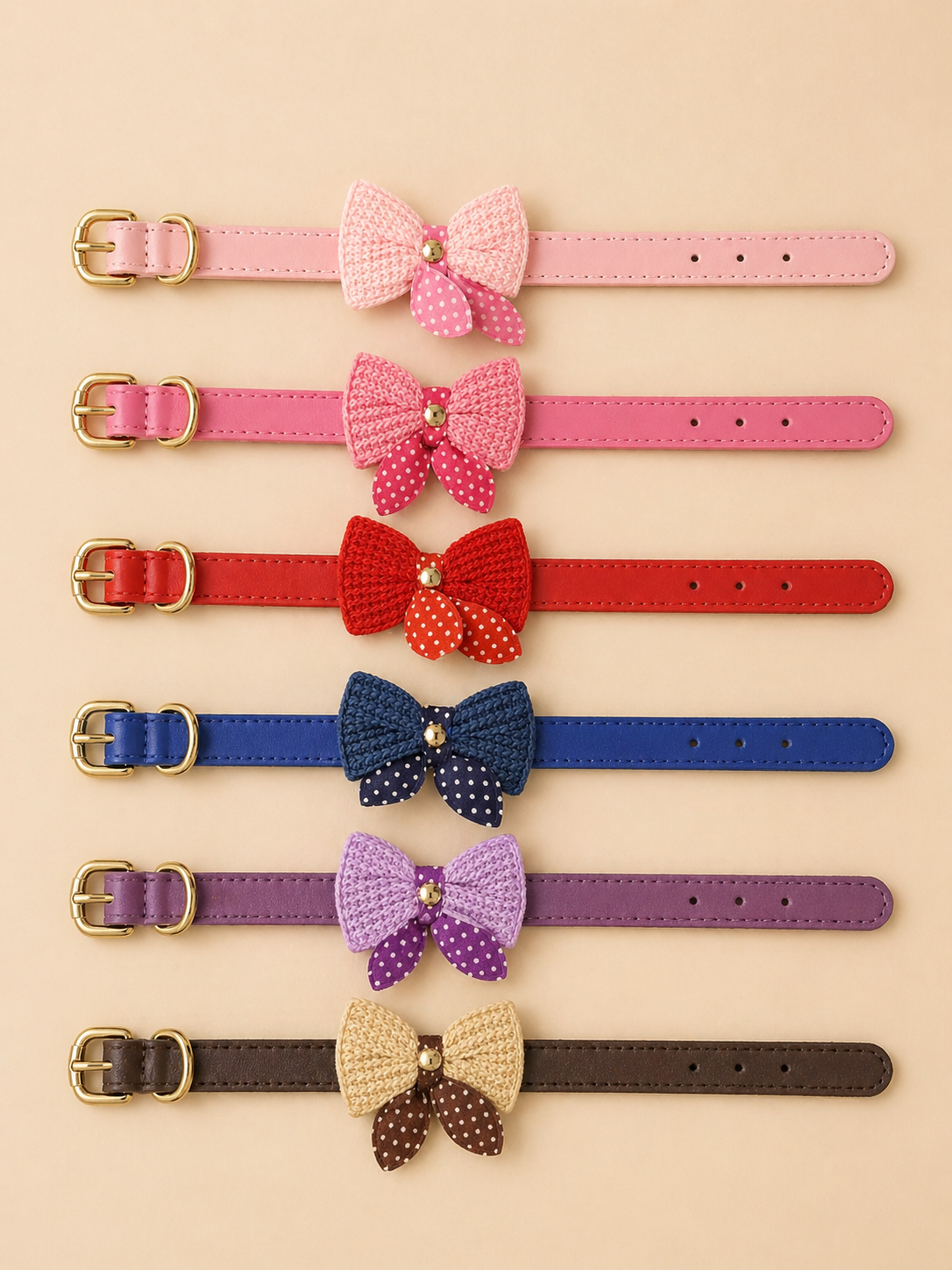 Collier cuir nœud papillon pour chien
