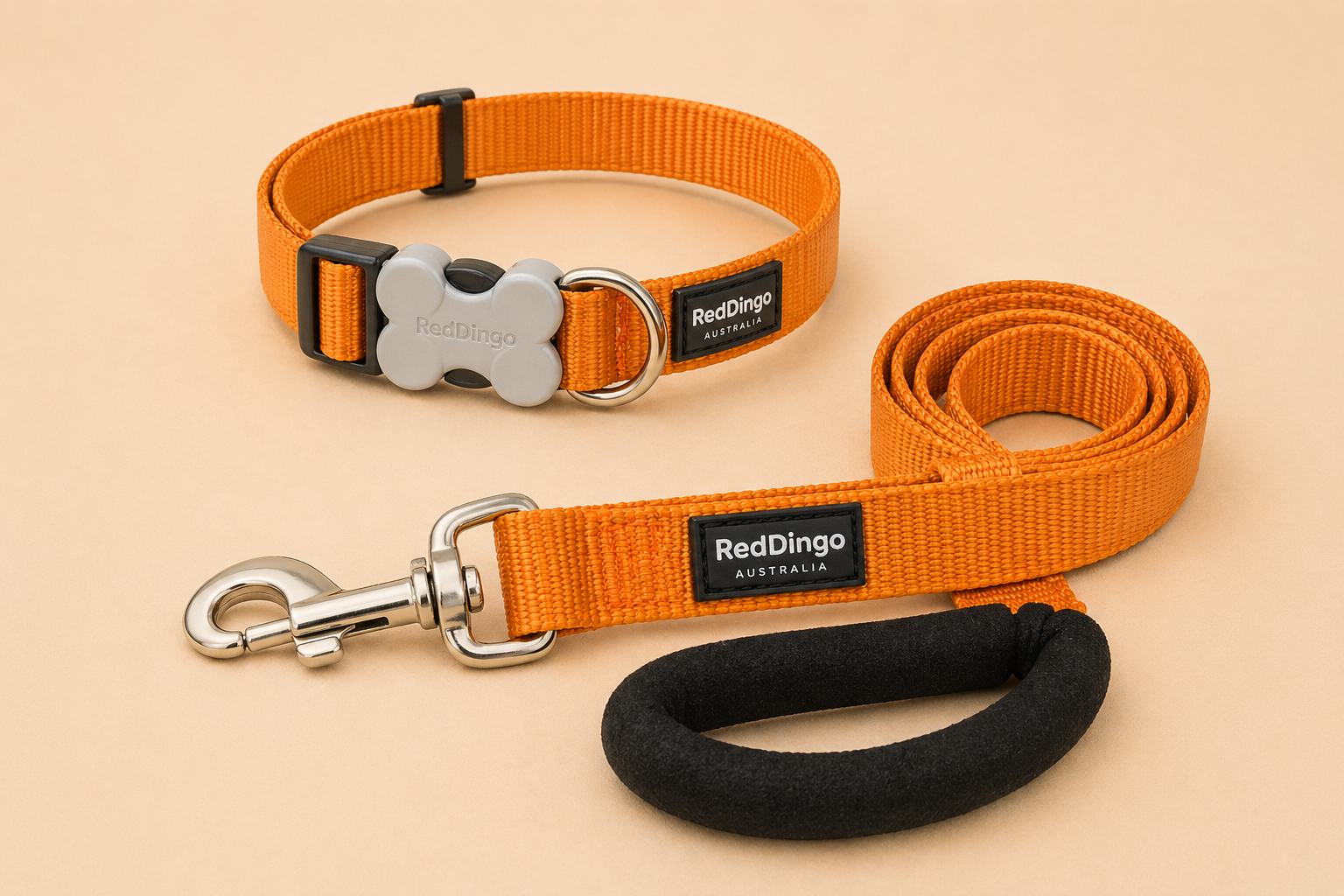 Ensemble collier et laisse Red Dingo pour chien