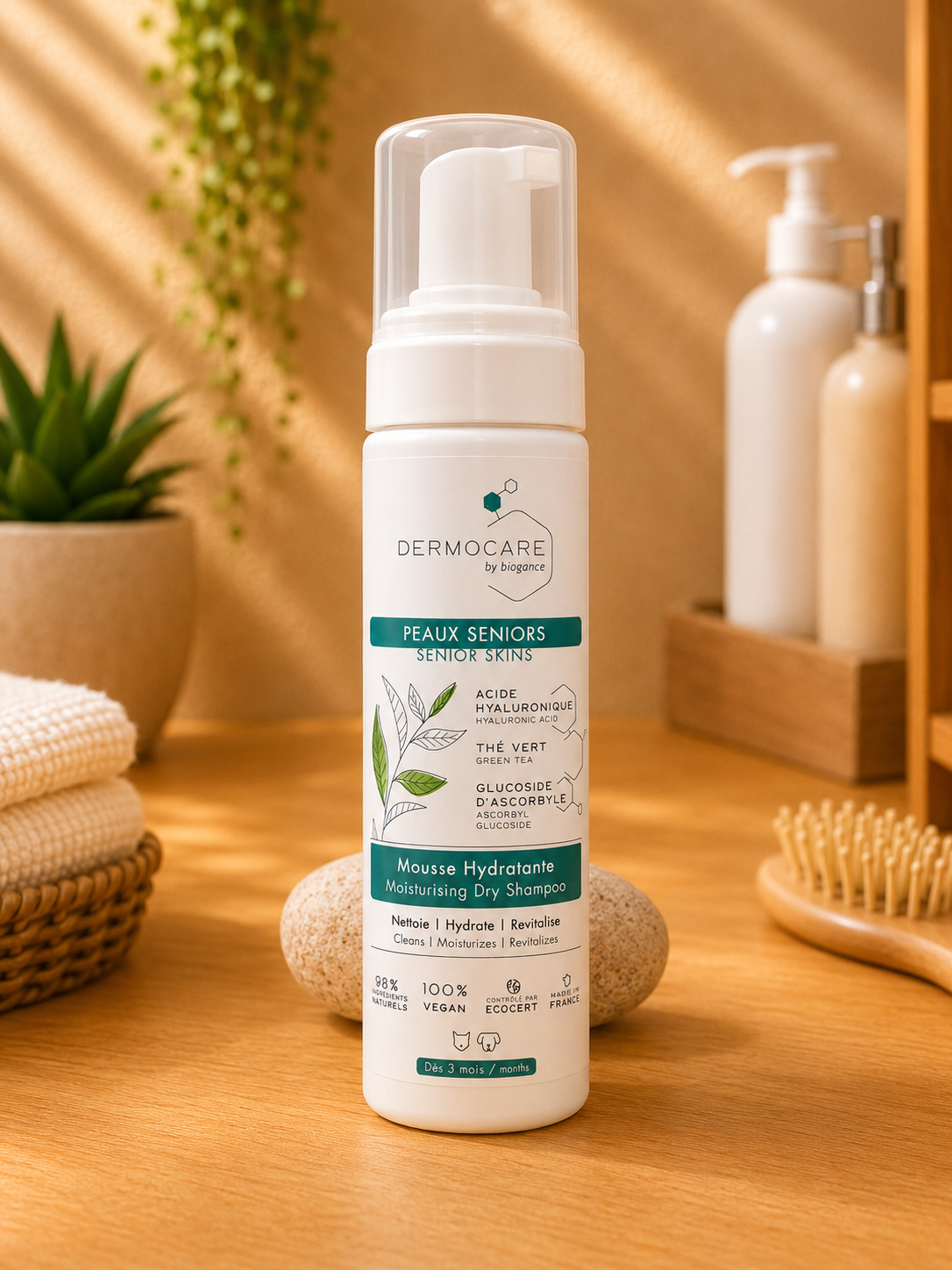 Mousse hydratante Dermocare pour peaux séniors 200 ml