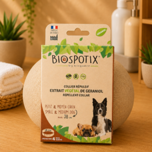 Collier Répulsif Biospotix au Géraniol pour Chien
