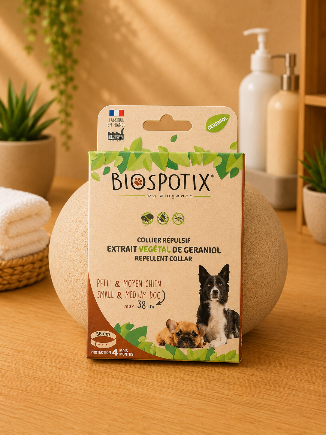 Collier Répulsif Biospotix au Géraniol pour Chien