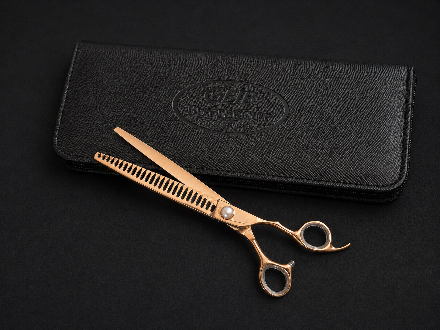 Chunker Geib Gold Pearl GP-85-26T Butter Cut 26 dents en acier japonais 440C pour toilettage canin