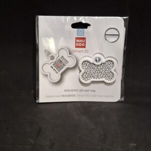Médaille WAUDOG Smart ID Géométrie avec QR code – 40 × 28 mm