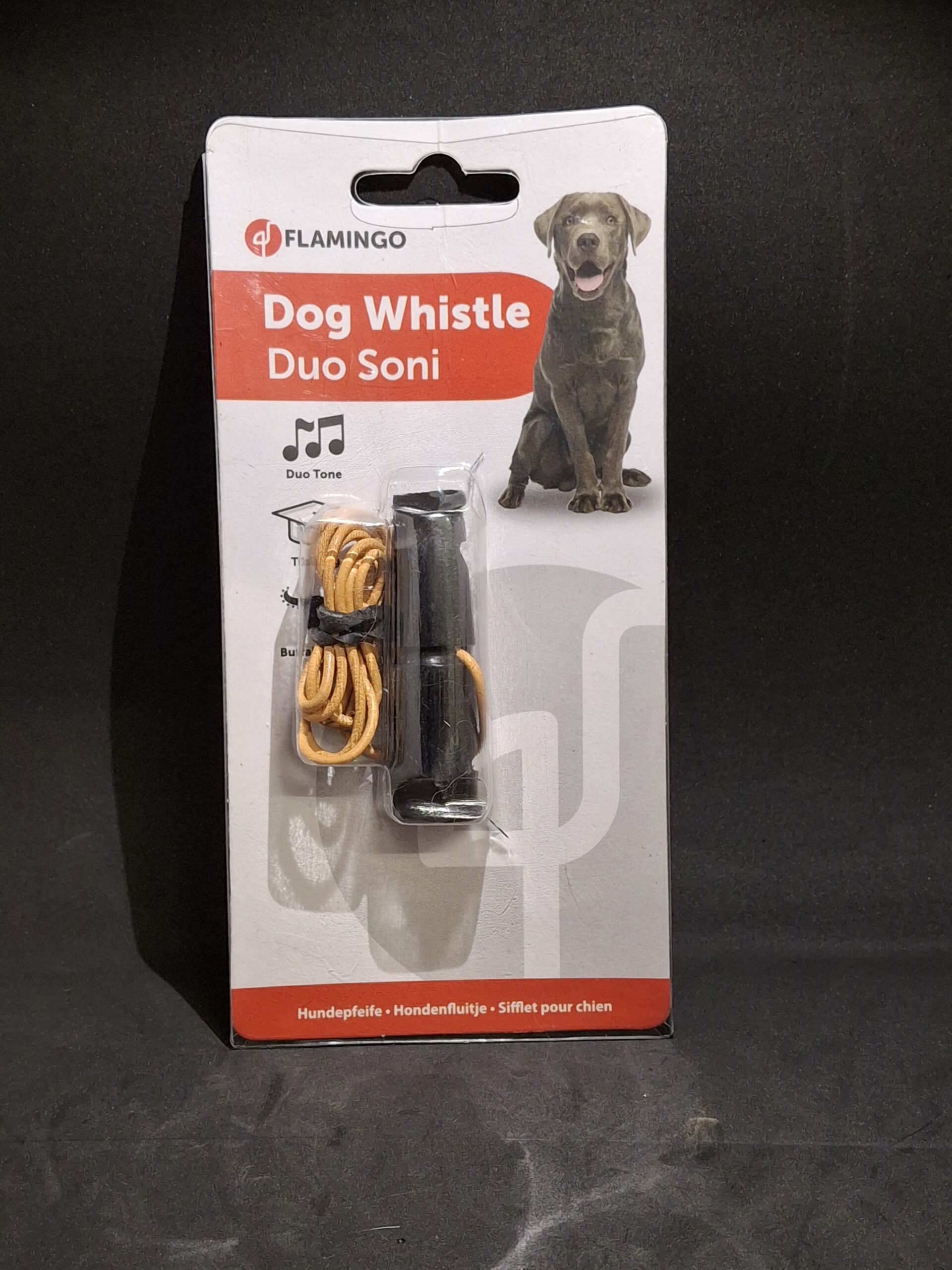 Sifflet pour chien Flamingo Soni double tonalité – 6,5 cm